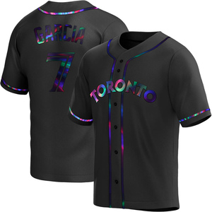 Men's Damaso Garcia Toronto Blue Jays Replica Black Holographic Alternate Jersey