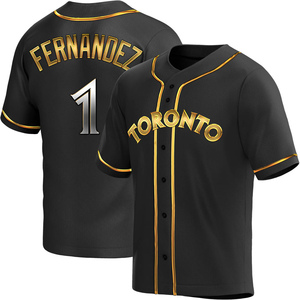 Youth Tony Fernandez Toronto Blue Jays Replica Black Golden Alternate Jersey